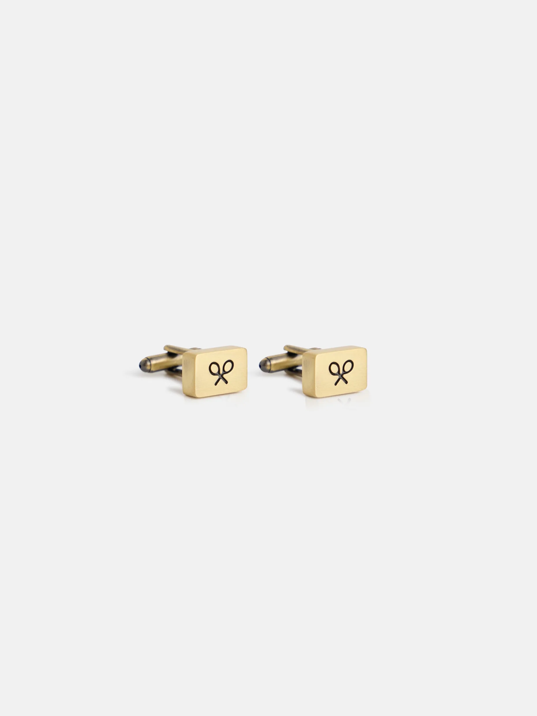 Gemelo rectangular raquetas oro