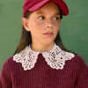 Gorra girl pana motivo etnico granate