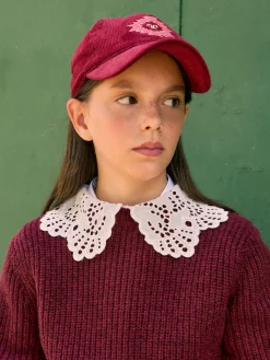 Gorra girl pana motivo etnico granate