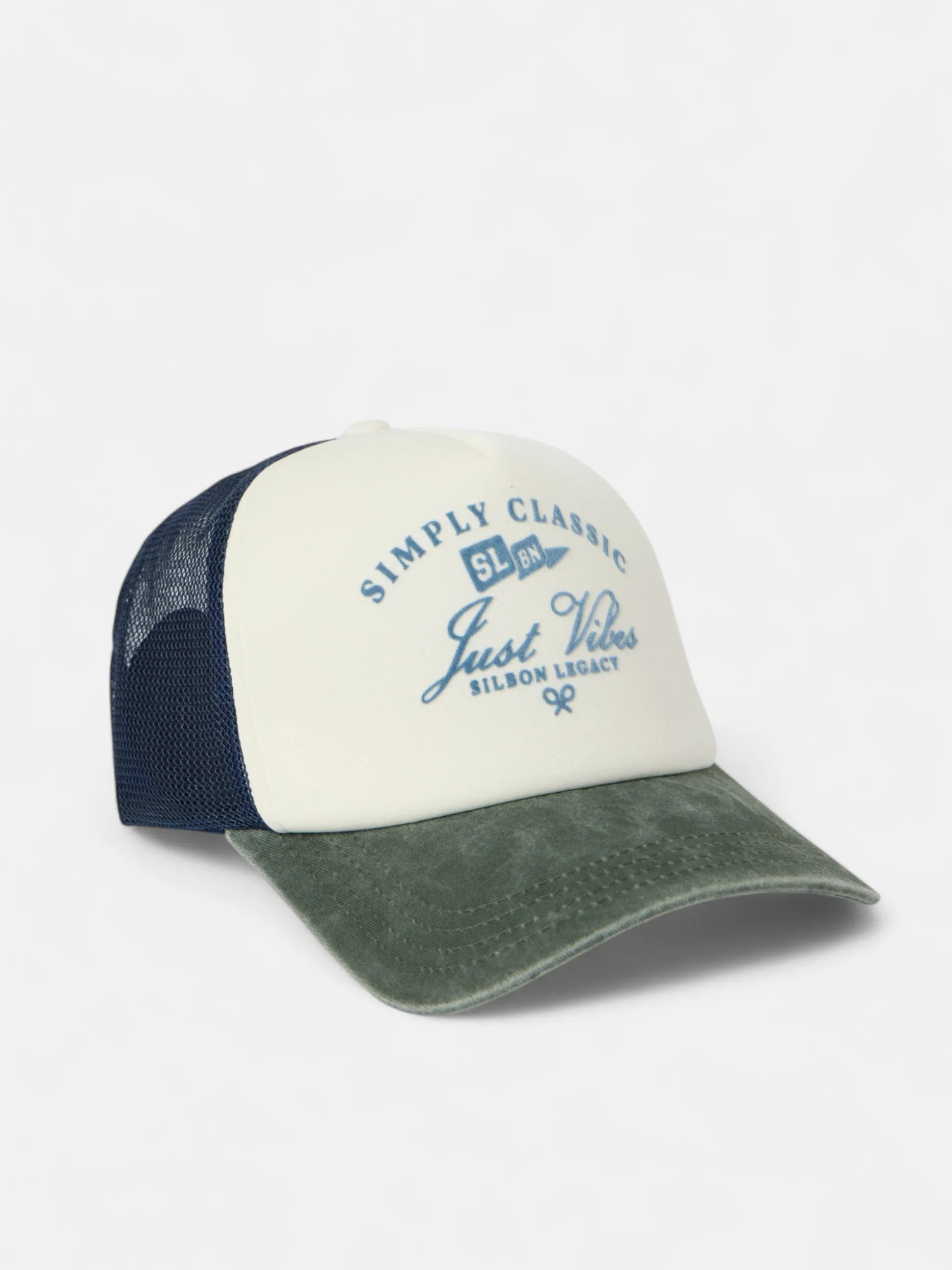 Gorra trucker just vibes azul
