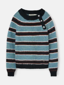 Jersey botones rayas azul y negro