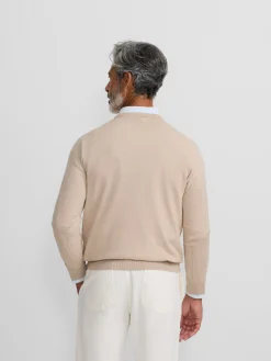 Jersey classic cuello pico beige
