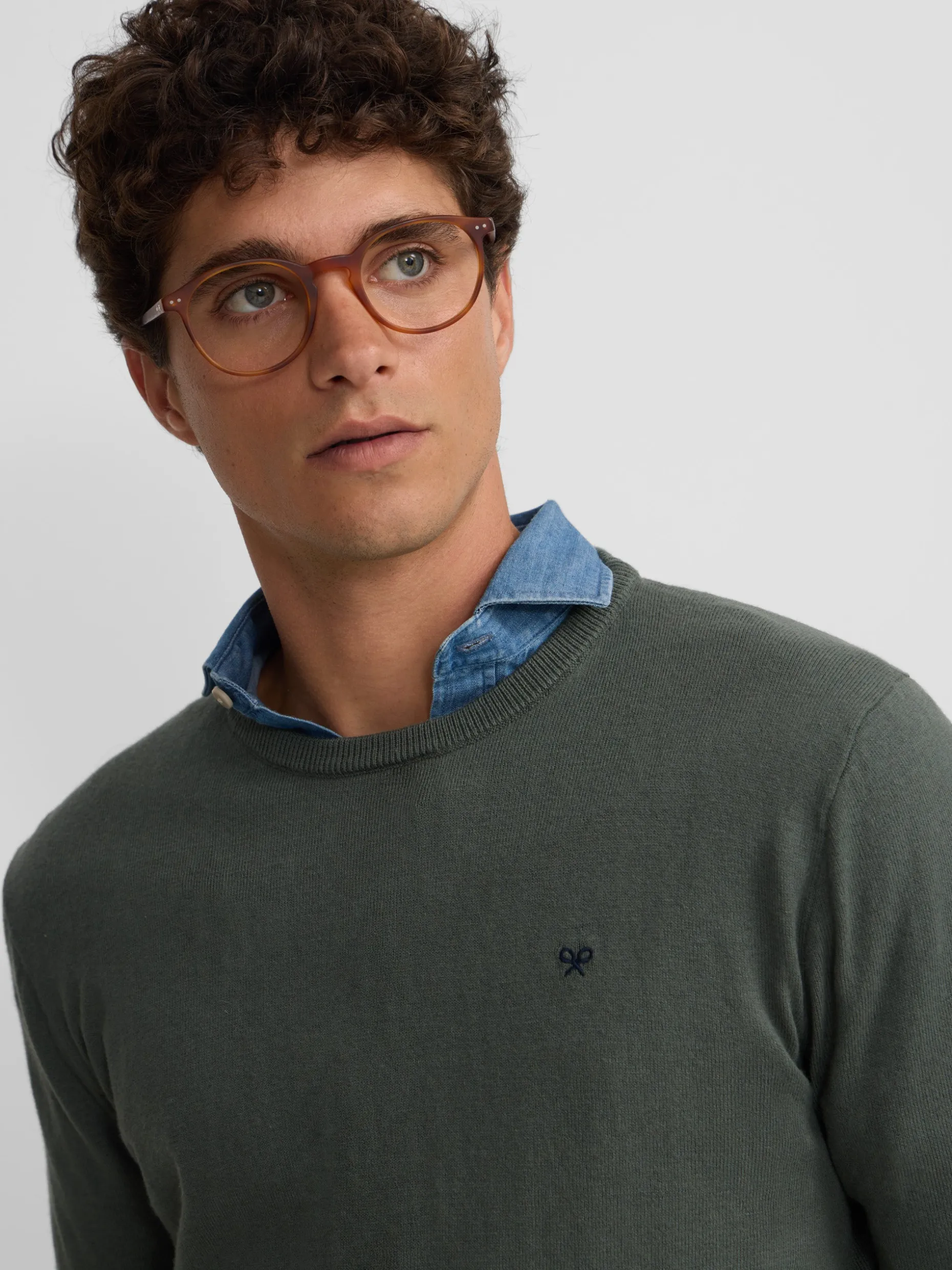 Jersey classic cuello redondo verde claro