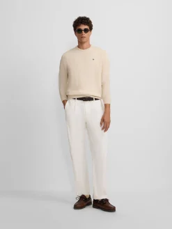 Jersey classic cuello redondo beige claro