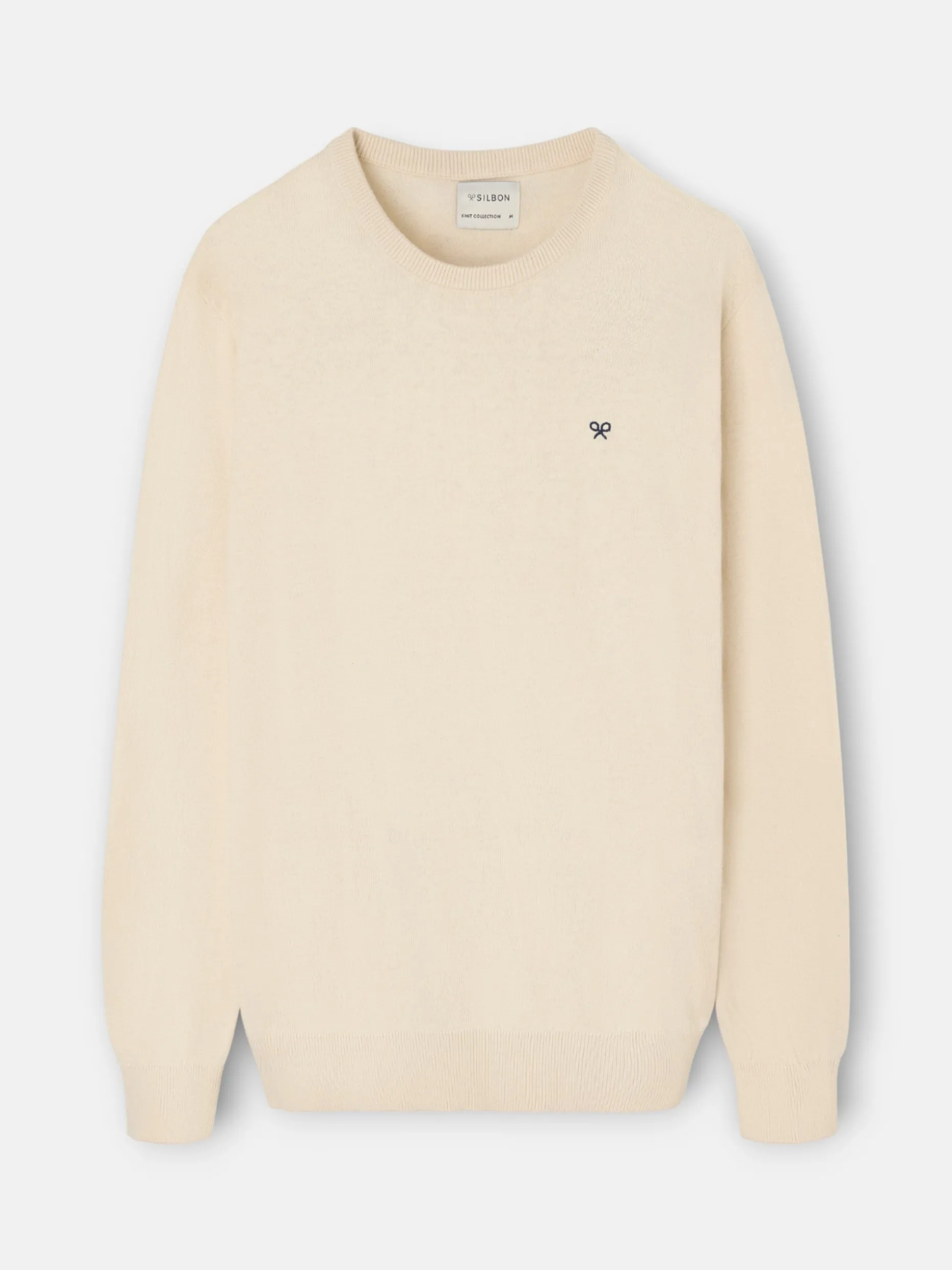 Jersey classic cuello redondo beige claro