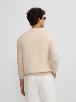 Jersey classic cuello redondo beige claro