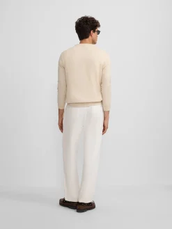 Jersey classic cuello redondo beige claro