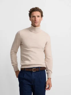Jersey classic cuello vuelto beige