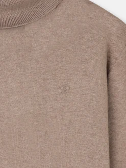 Jersey classic cuello vuelto marron claro
