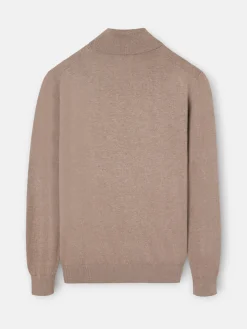 Jersey classic cuello vuelto marron claro