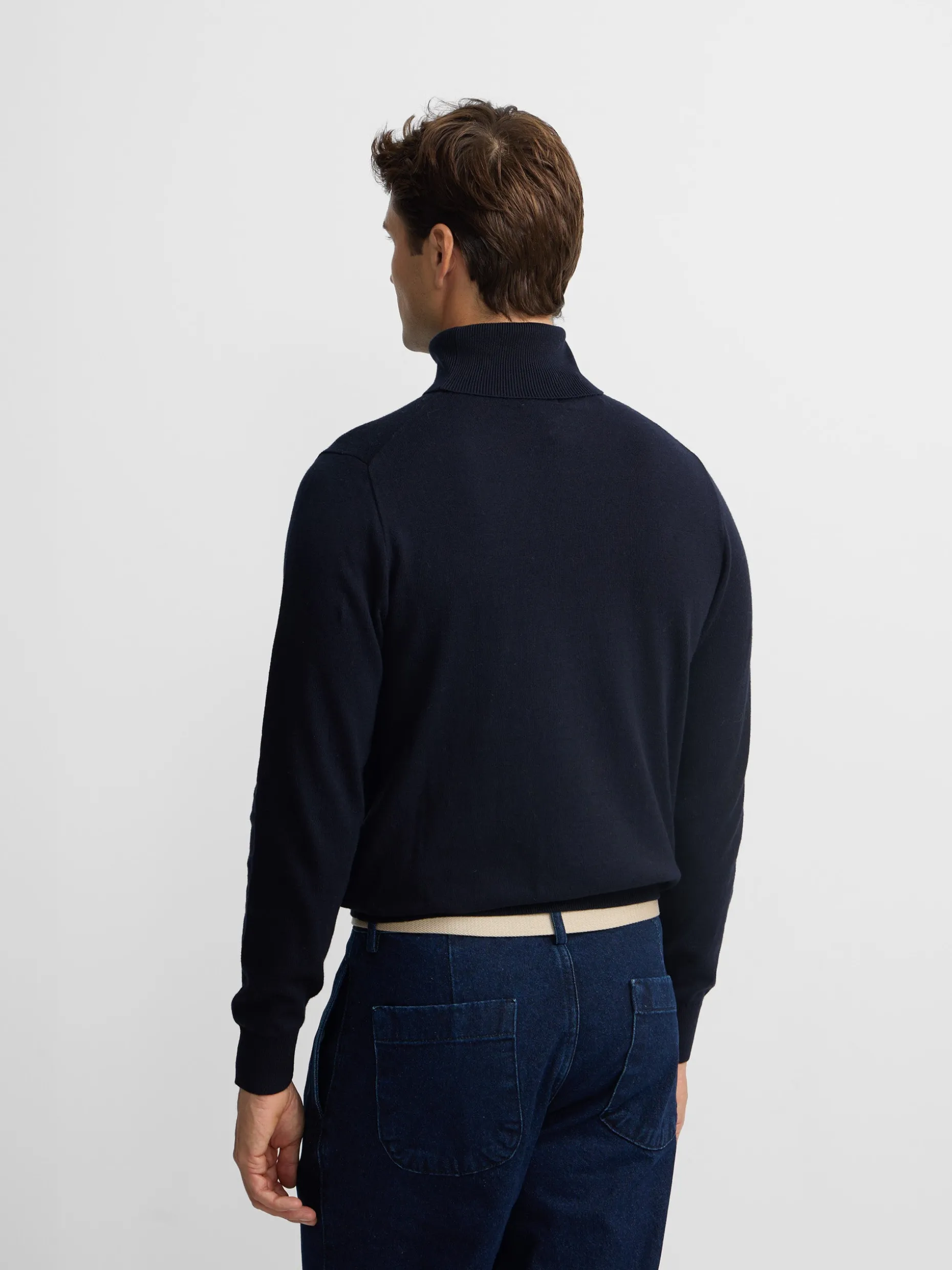 Jersey classic cuello vuelto azul marino