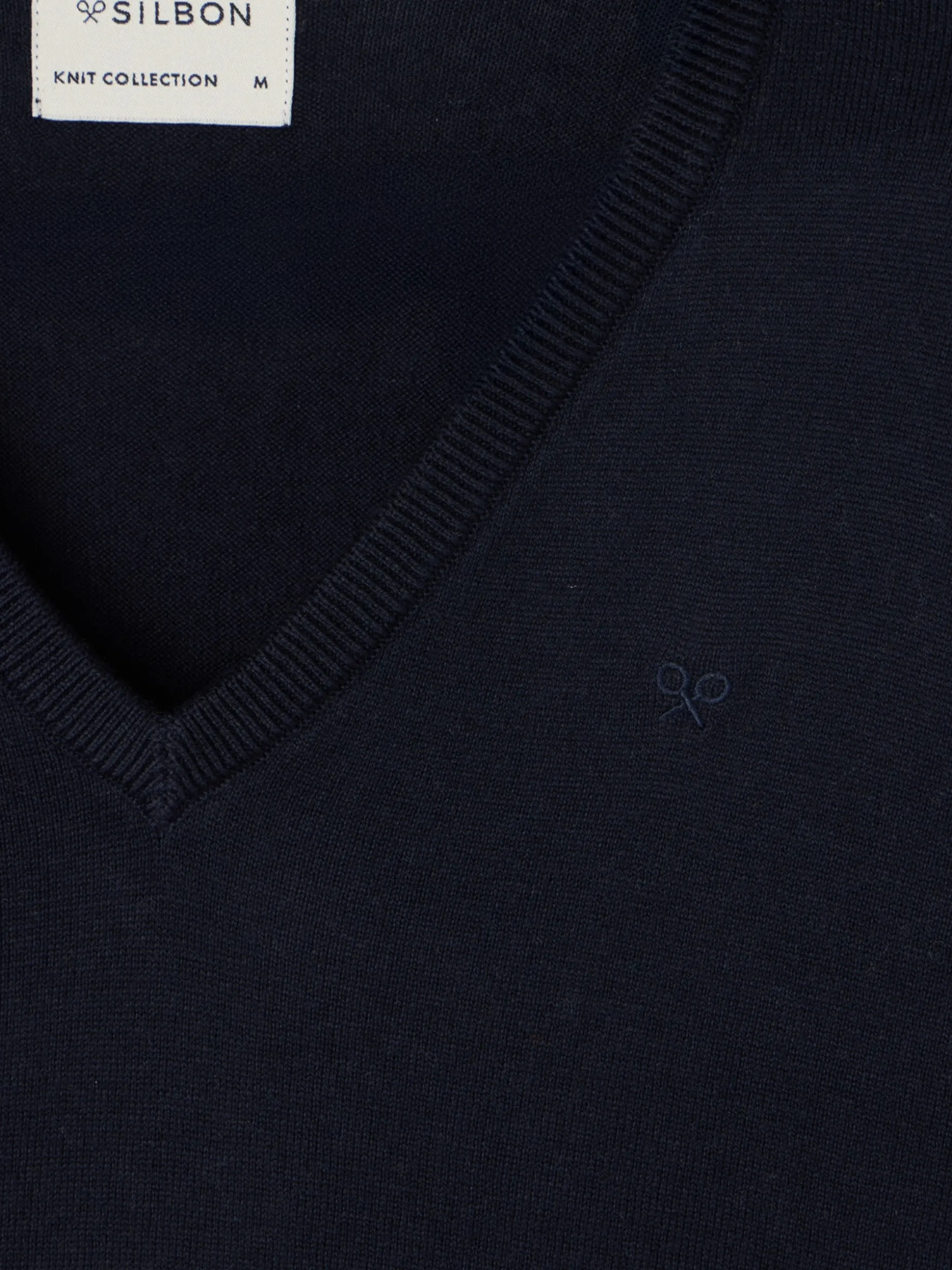 Jersey cuello pico retro azul marino