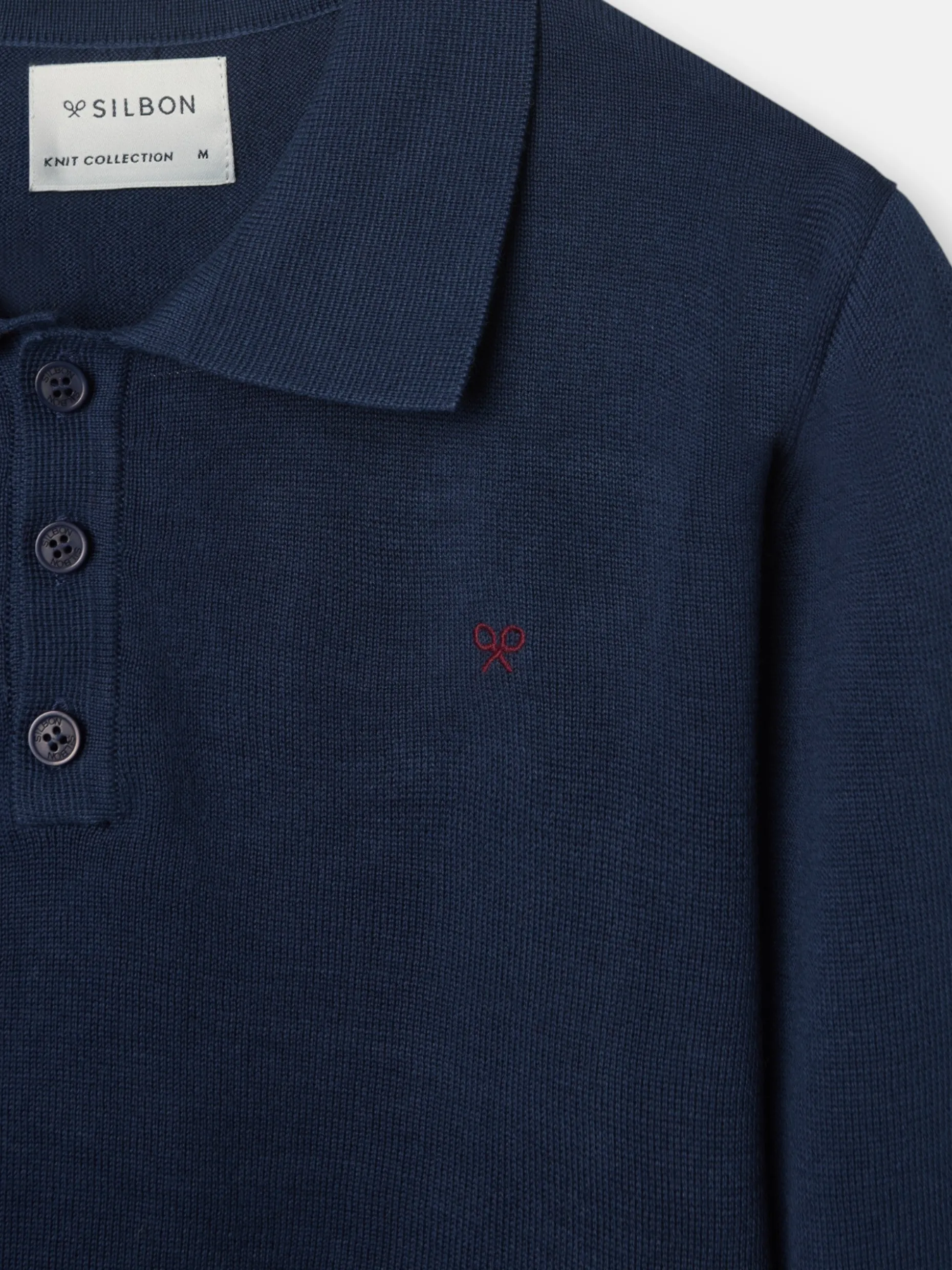 Jersey cuello polo azul marino