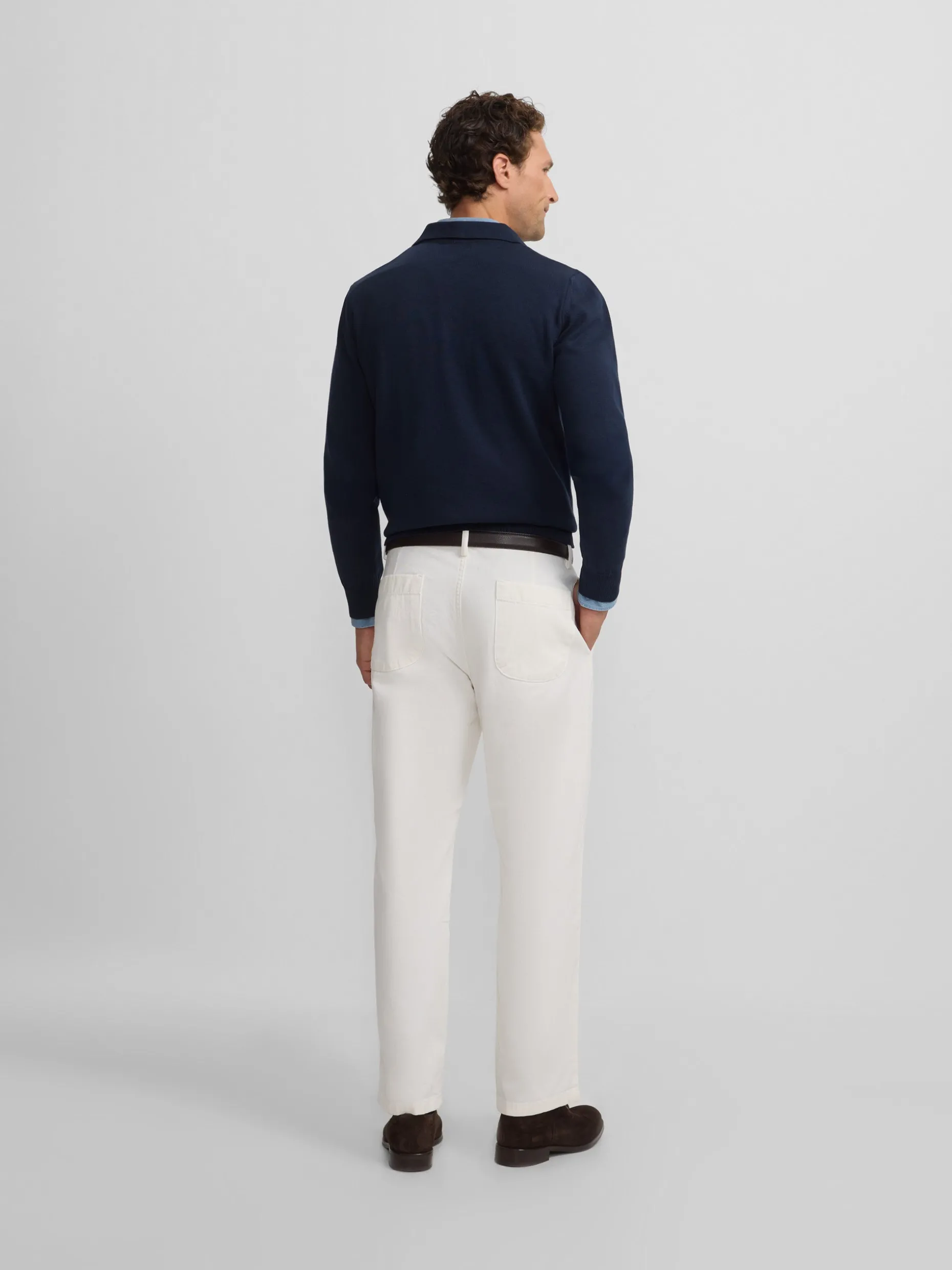 Jersey cuello polo azul marino