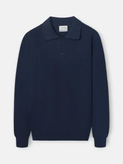Jersey cuello polo azul marino