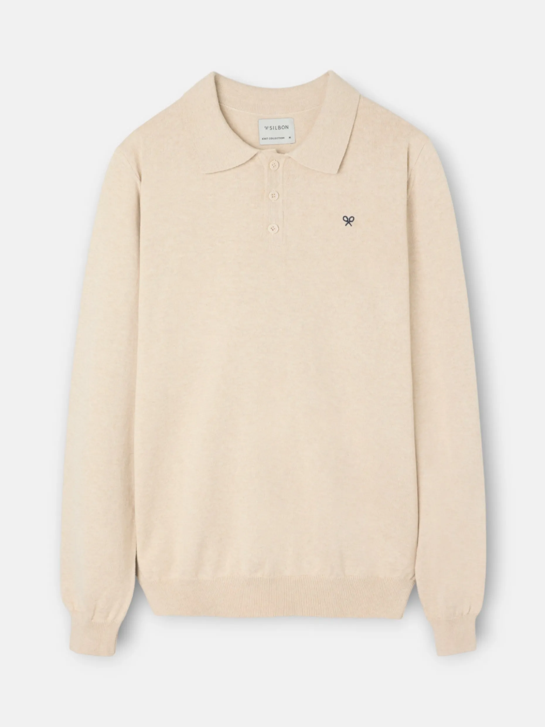 Jersey cuello polo beige