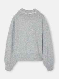 Jersey cuello polo gris