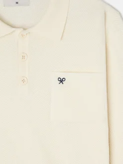 Jersey cuello polo minilogo beige