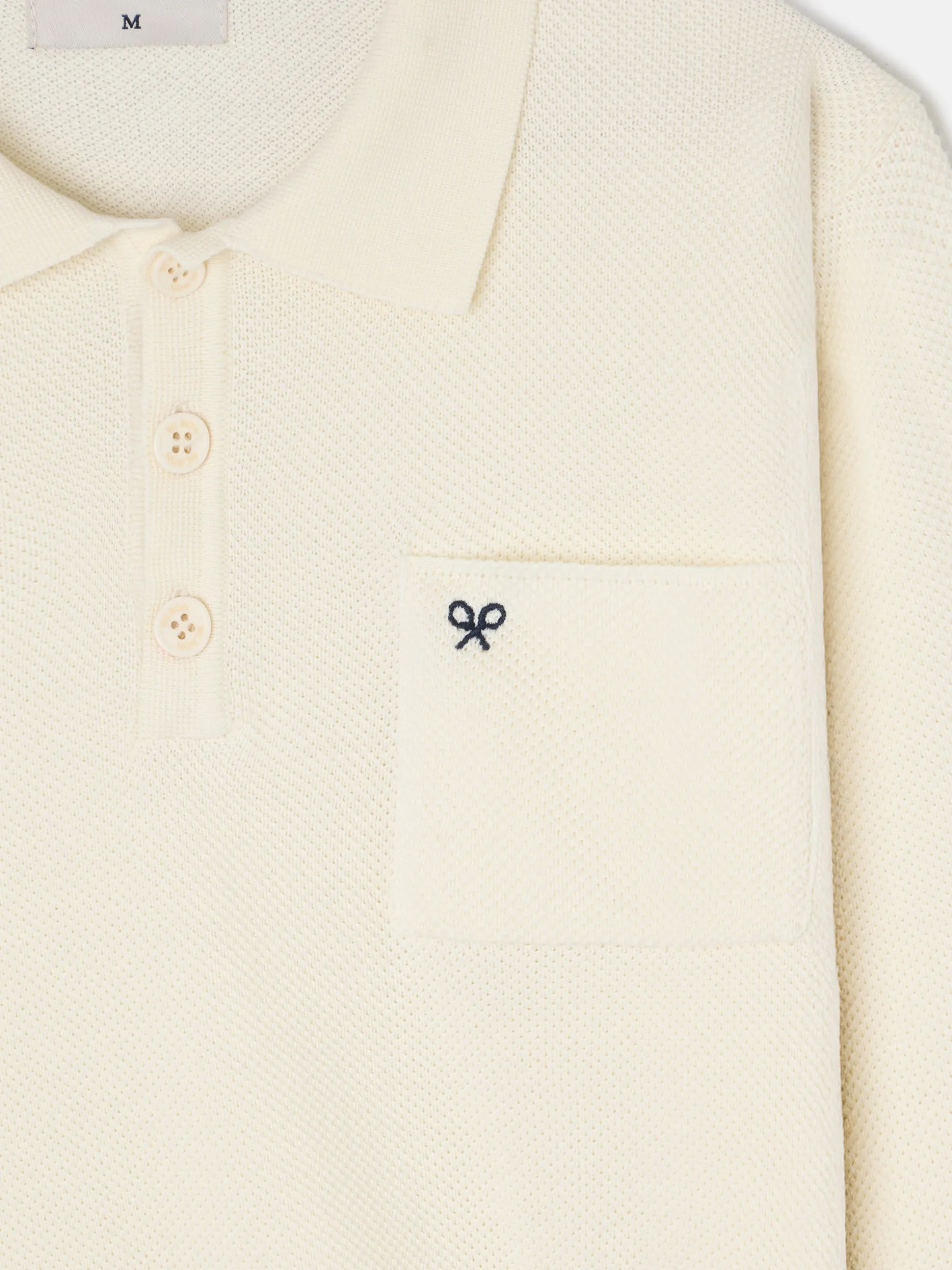 Jersey cuello polo minilogo beige