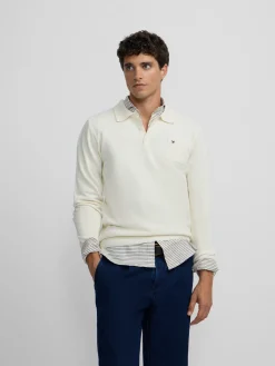 Jersey cuello polo minilogo beige