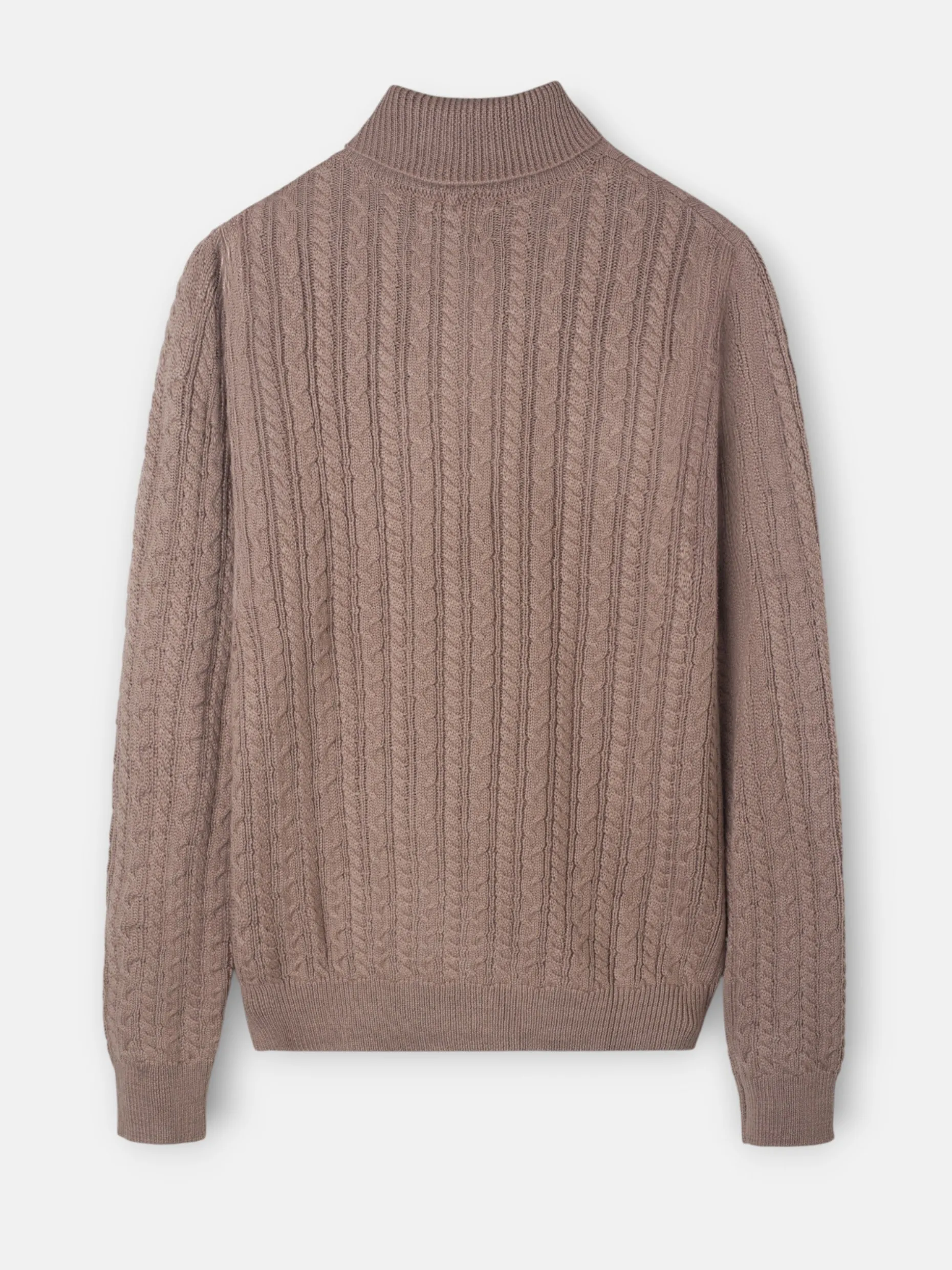 Jersey cuello vuelto de ochos marron claro