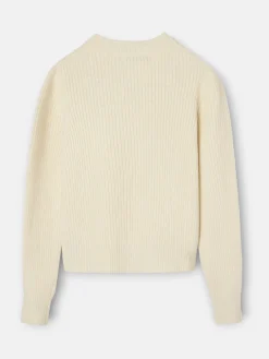 Jersey flores bordadas crudo