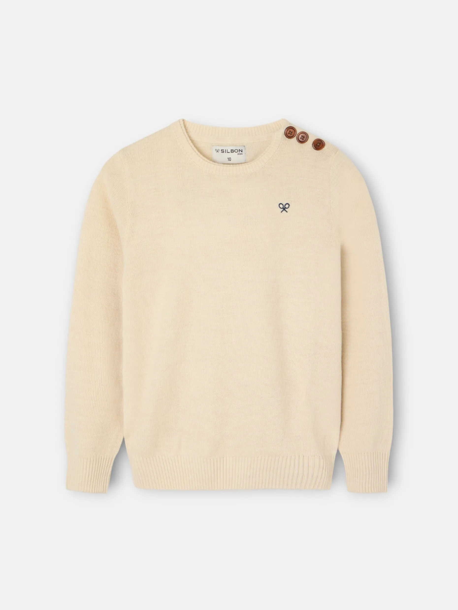 Jersey kids liso botones beige