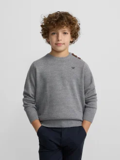 Jersey kids liso botones gris