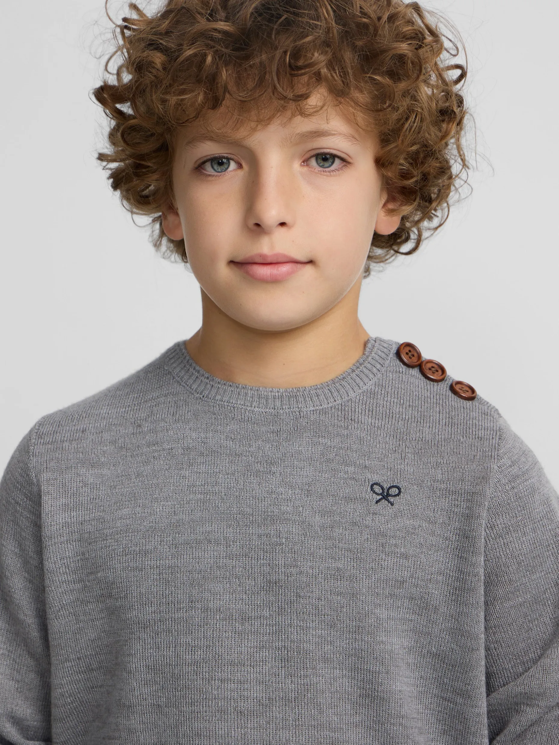Jersey kids liso botones gris