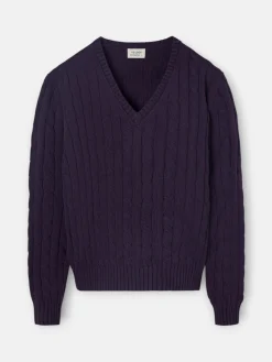 Jersey punto cuello pico morado