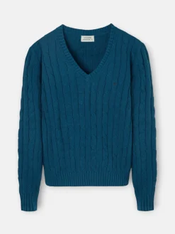 Jersey punto cuello pico verde