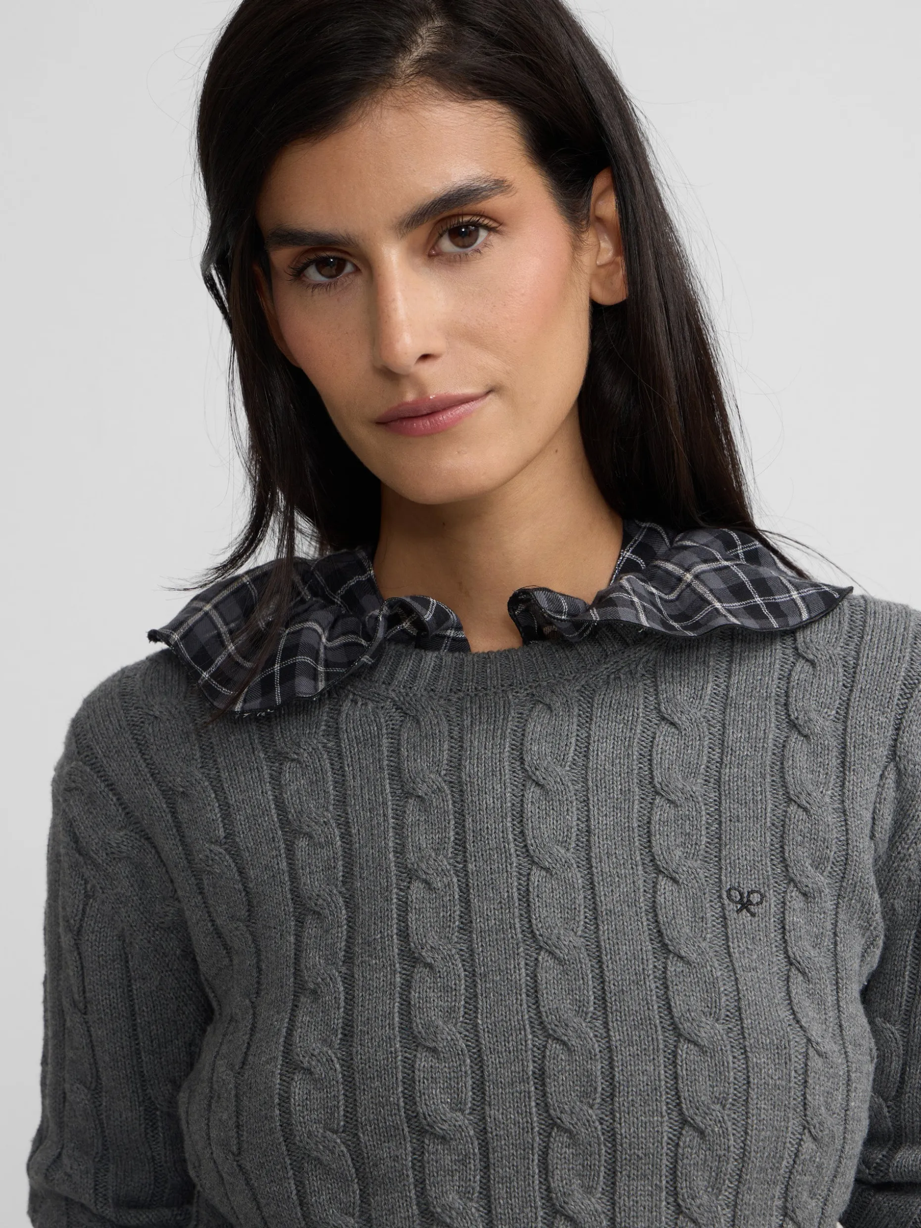 Jersey punto ochos gris