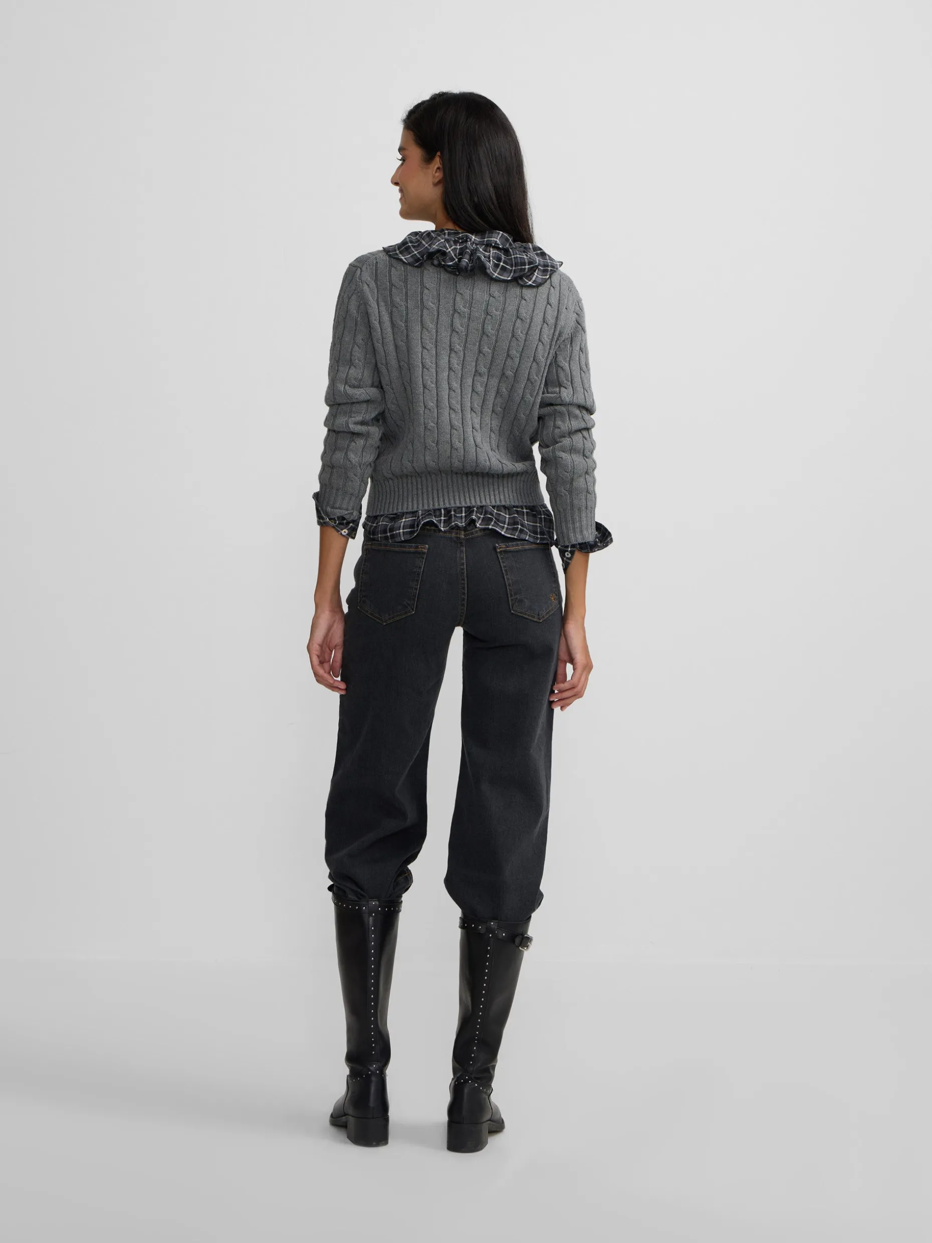 Jersey punto ochos gris