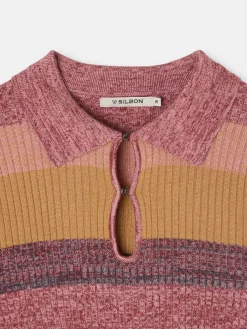 Jersey punto rayas rosas