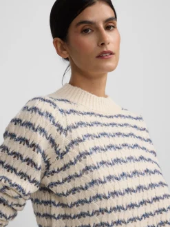 Jersey rayas lurex azul y blanco