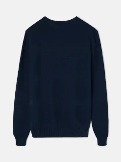 Jersey trenzado minilogo azul marino