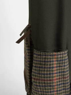Mochila casual tejido cuadros marron