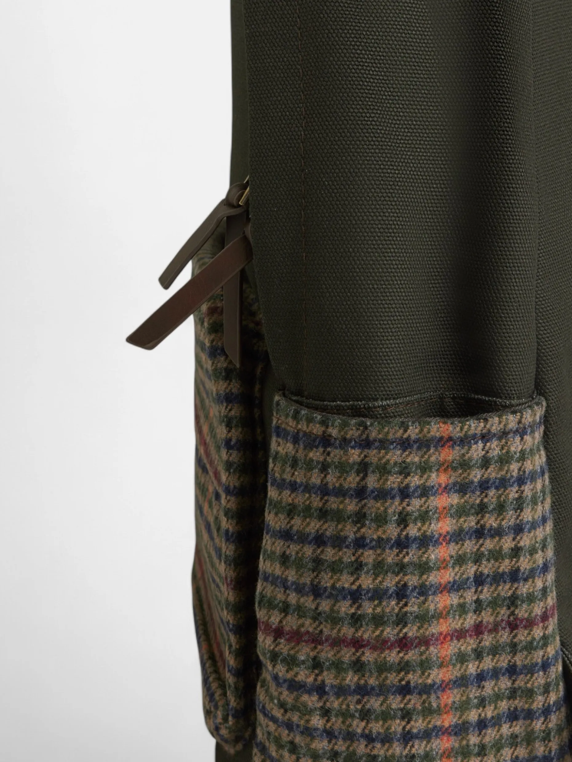 Mochila casual tejido cuadros marron