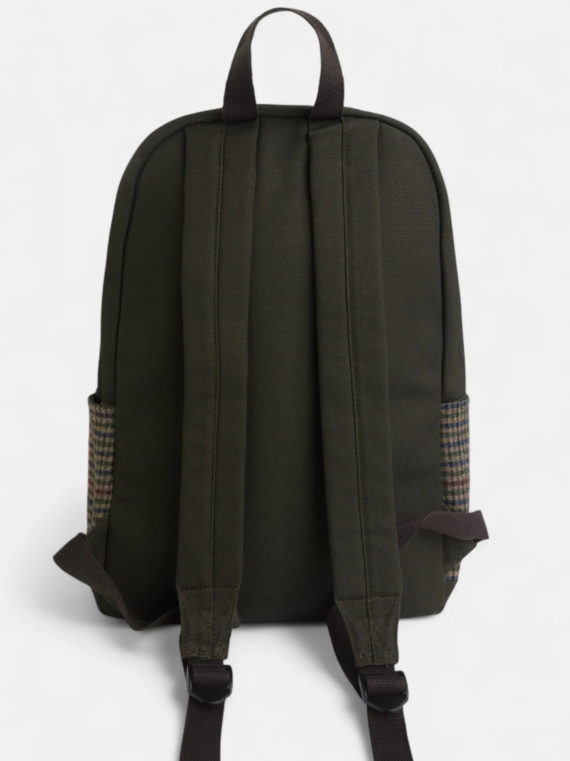 Mochila casual tejido cuadros marron