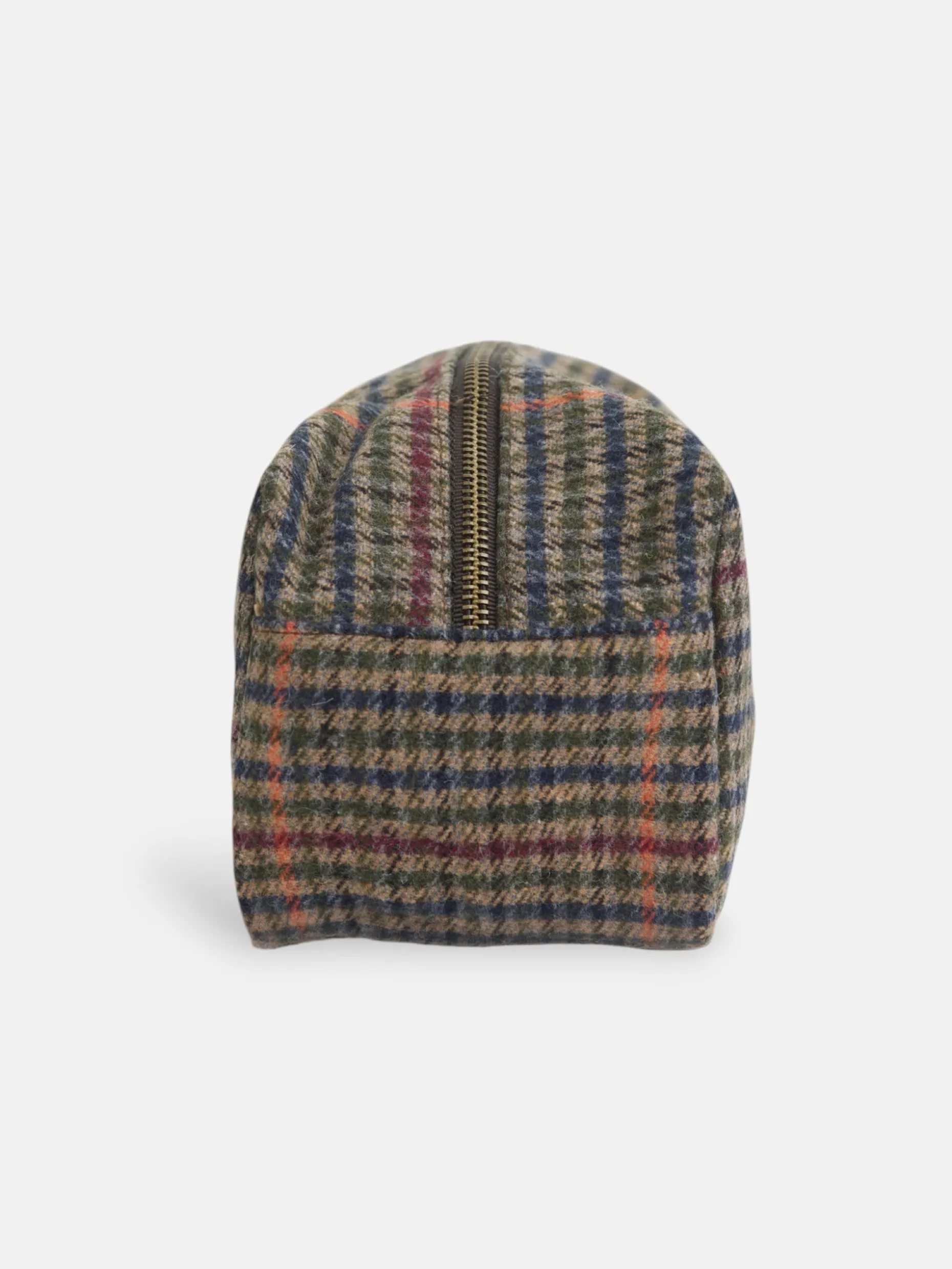 Neceser casual tejido cuadros marron