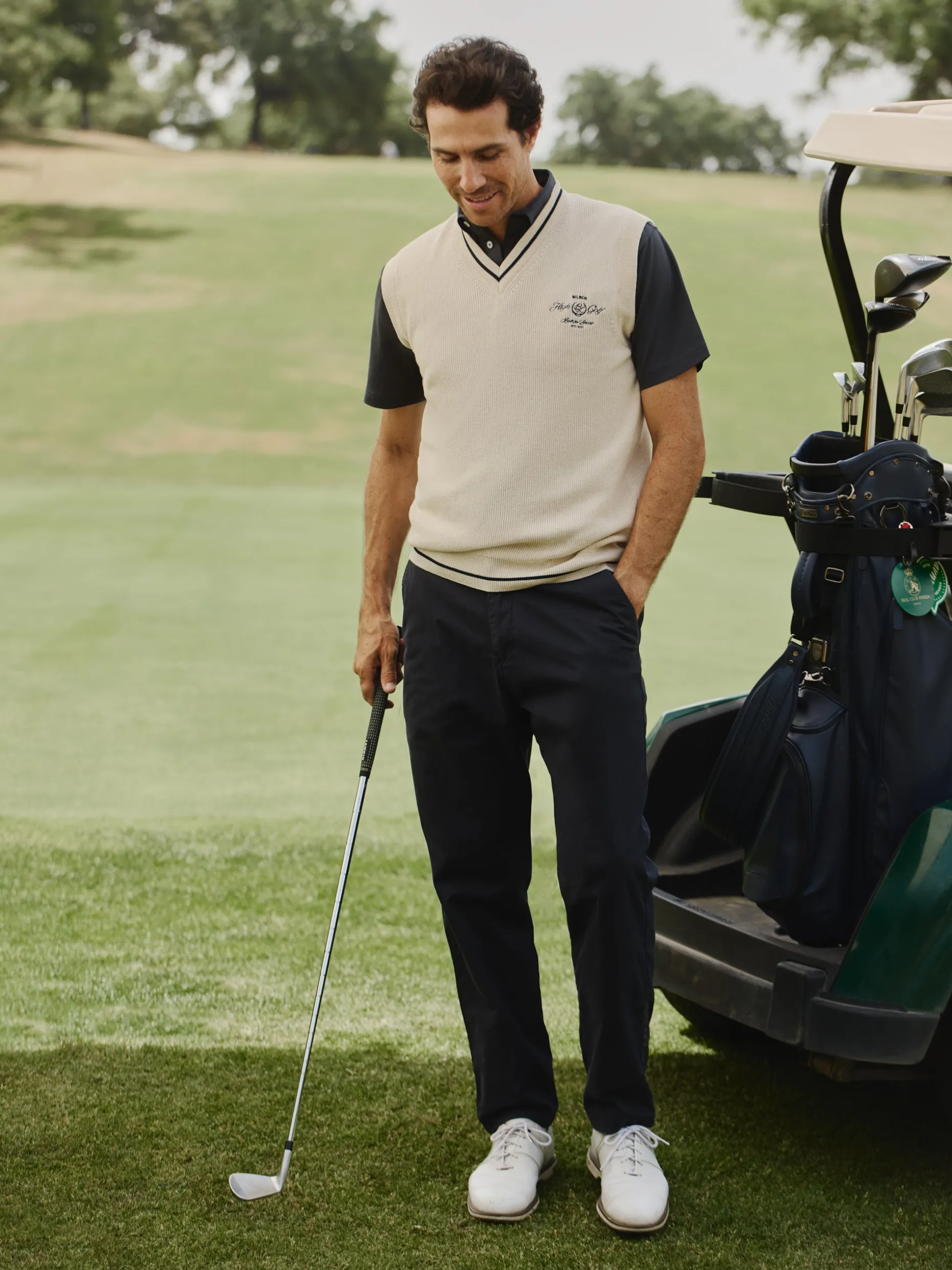 Pantalon Beltran Lozano azul oscuro