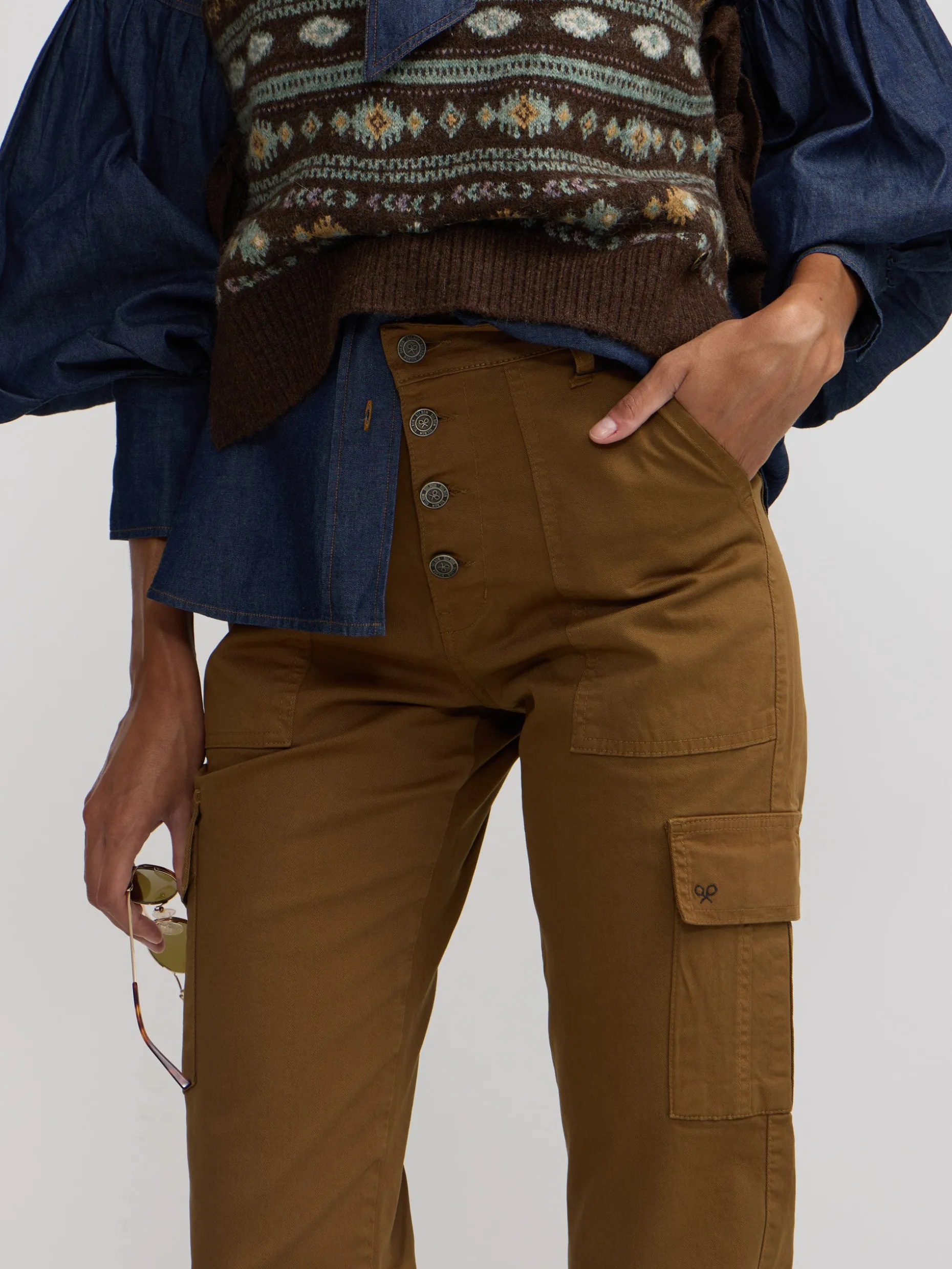 Pantalon cargo camel