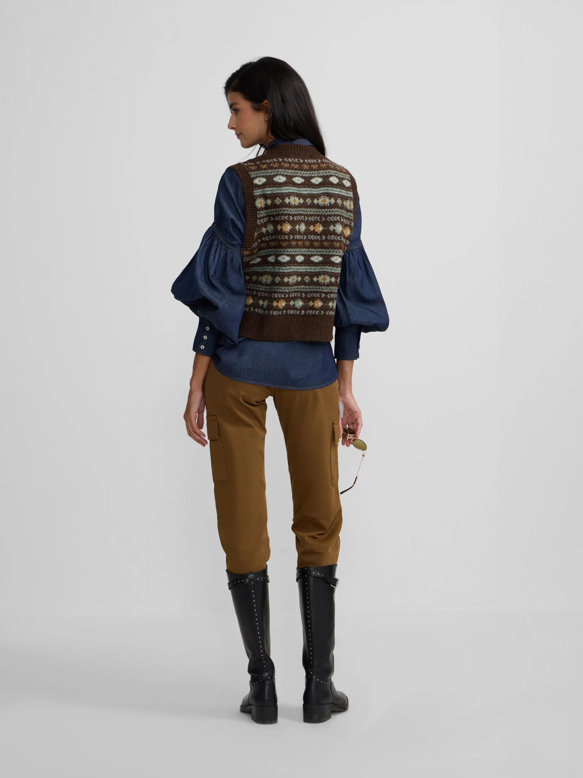 Pantalon cargo camel