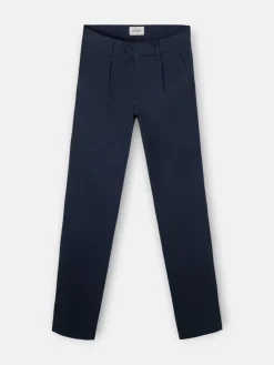 Pantalon chino casual pinzas azul marino