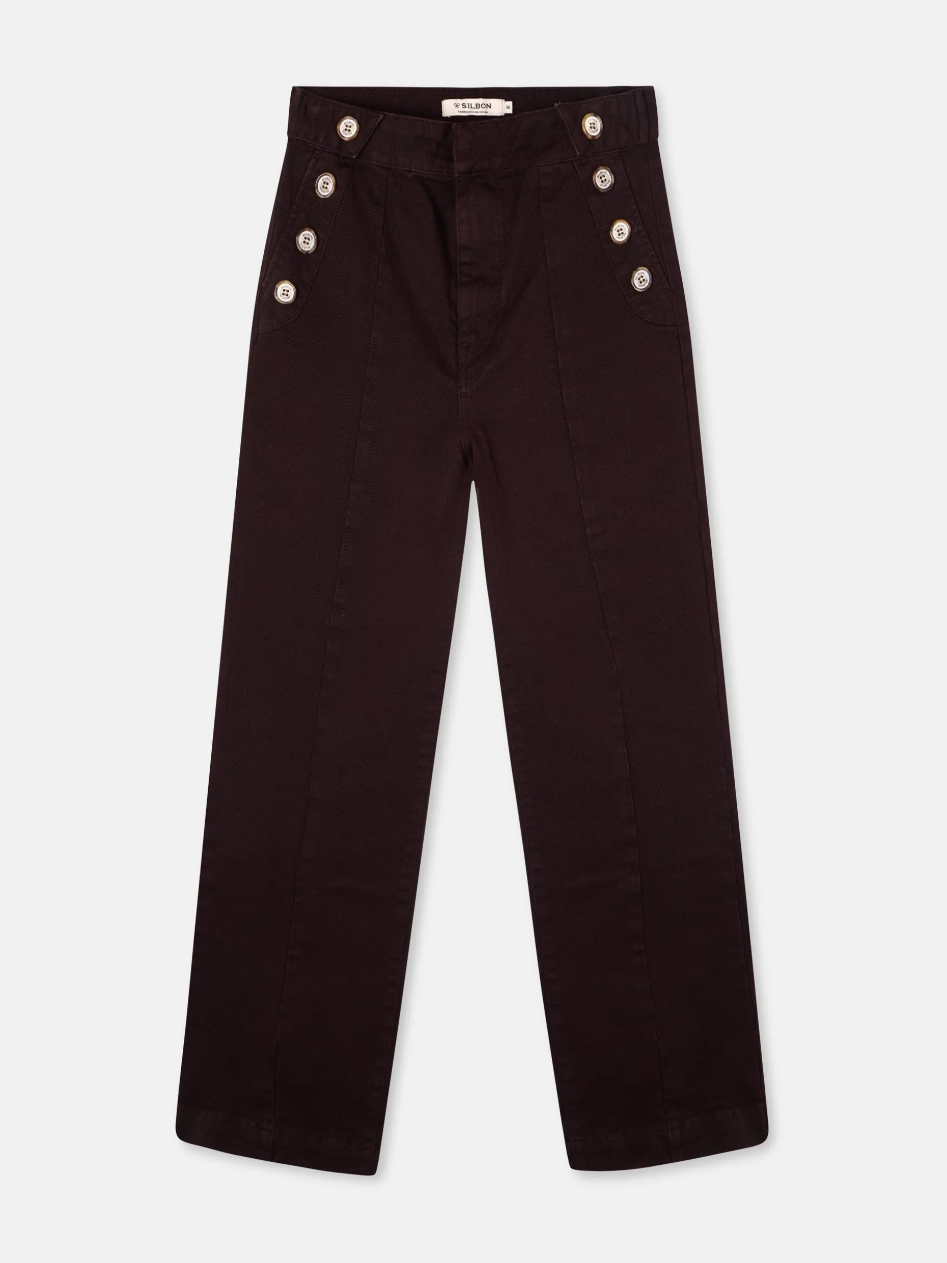 Pantalon culotte marinero marron oscuro