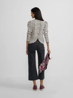 Pantalon denim espiga estampado gris