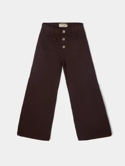 Pantalon girl bolsillos trenza marron