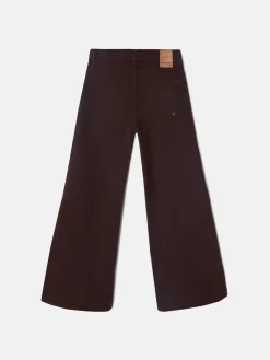 Pantalon girl bolsillos trenza marron