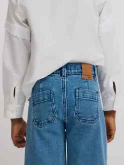 Pantalon girl bolsillos trenza denim