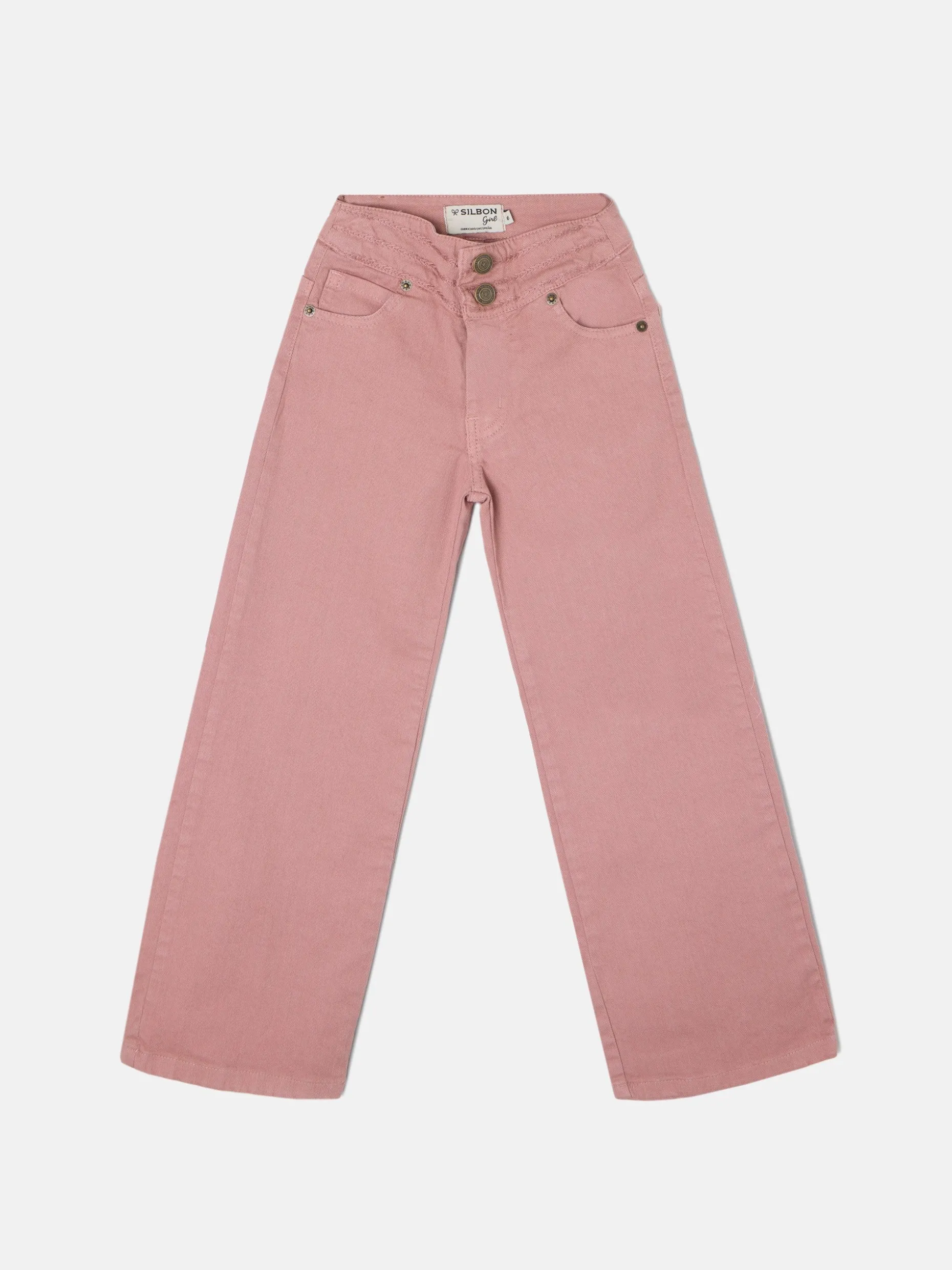 Pantalon girl bordado rosa